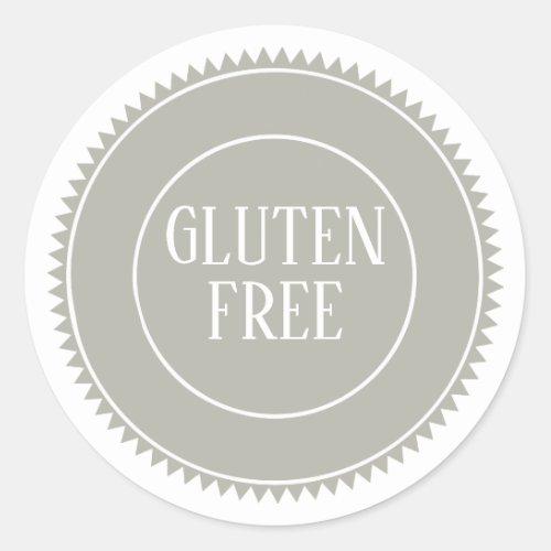 Gluten Free Allergy Safe Bakery Gray Classic Round Sticker