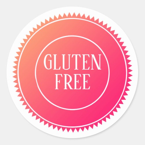 Gluten Free Allergy Safe Bakery Pink Classic Round Sticker