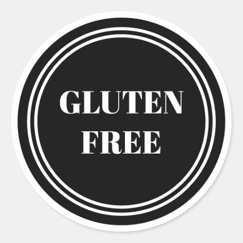 Gluten Free Allergy Safe Black Simple Classic Round Sticker