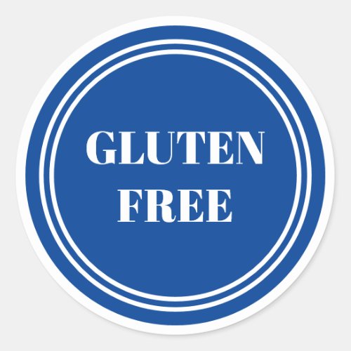 Gluten Free Allergy Safe Blue Simple  Classic Round Sticker
