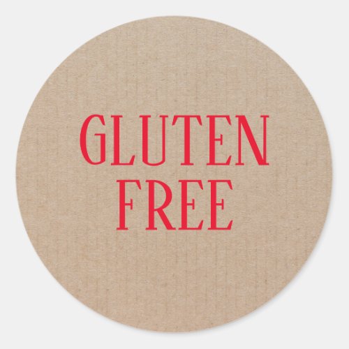 Gluten Free Allergy Safe Culinary  Classic Round Sticker