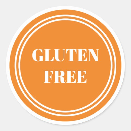 Gluten Free Allergy Safe Orange Simple  Classic Round Sticker