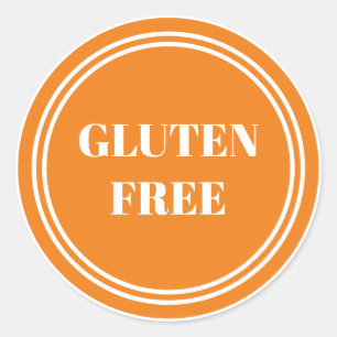 Gluten Free Allergy Safe Orange Simple Classic Round Sticker