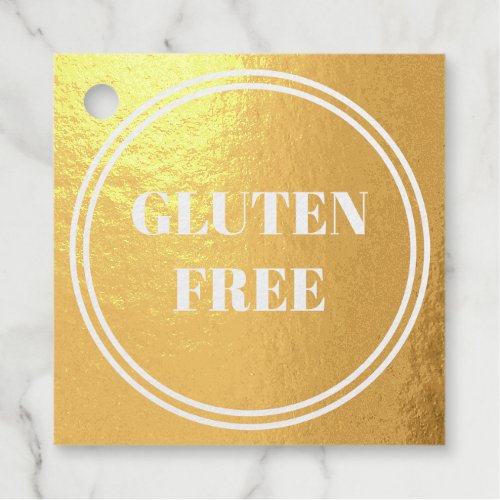 Gluten Free Allergy Safe Simple Gold Foil Favor Tags