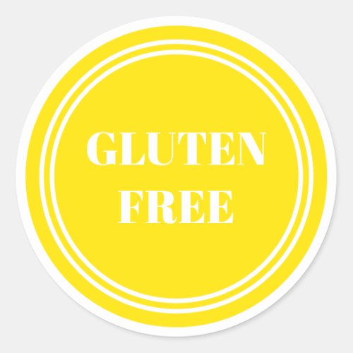 Gluten Free Allergy Safe Yellow Simple Classic Round Sticker