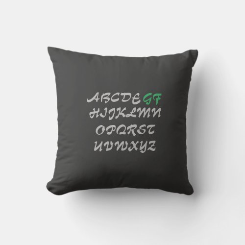 gluten free alphabet themed pillow