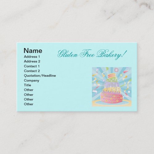 Gluten Free Baked Goods Business Card