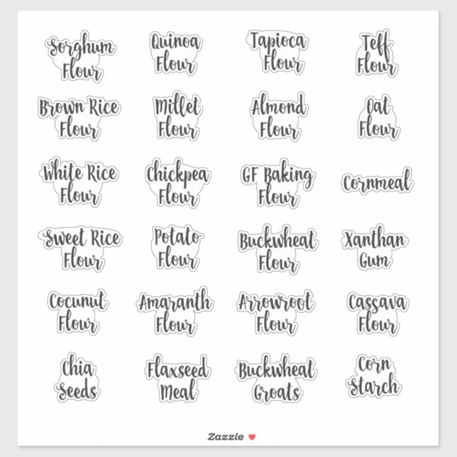 Gluten Free Baking pantry storage Sticker (Sheet)