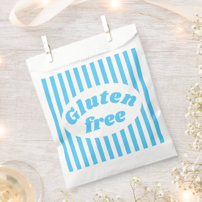 Gluten Free Blue White Candy Stripe Favor Bag (Clipped)