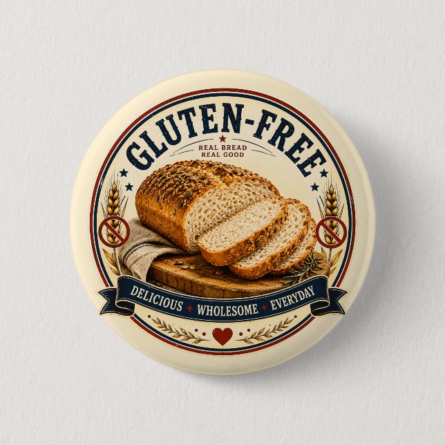 Gluten Free Bread Button (Front)