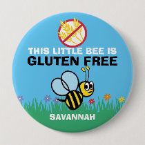Gluten Free Bumblebee Button for Celiac Alert