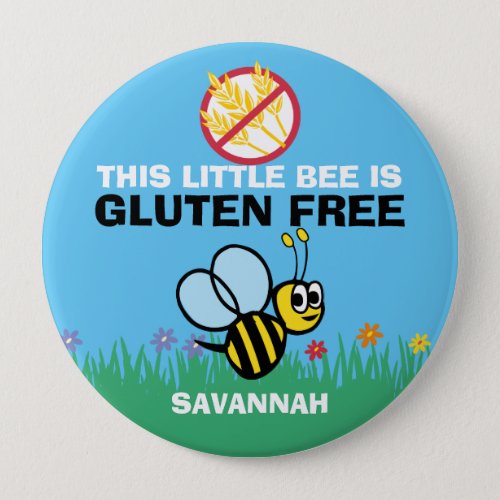 Gluten Free Bumblebee Button for Celiac Alert