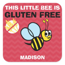Gluten Free Bumblebee Celiac Red Stickers