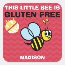 Gluten Free Bumblebee Celiac Red Stickers