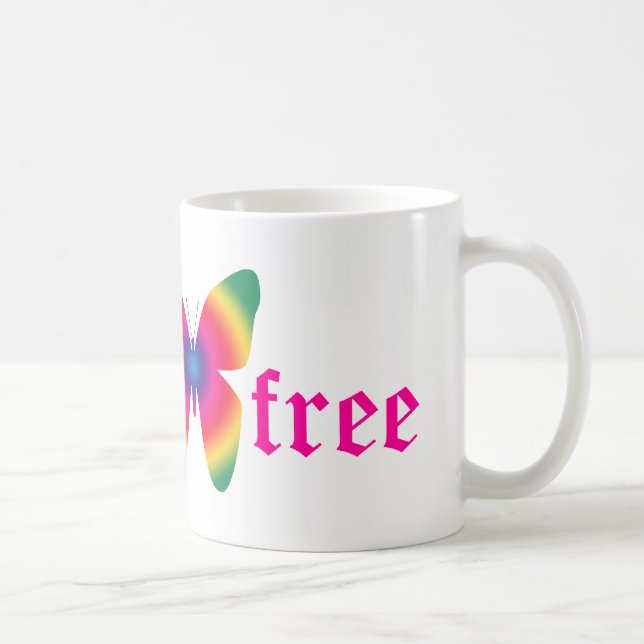 gluten-free butterfly (multi-colored) large mug (Right)