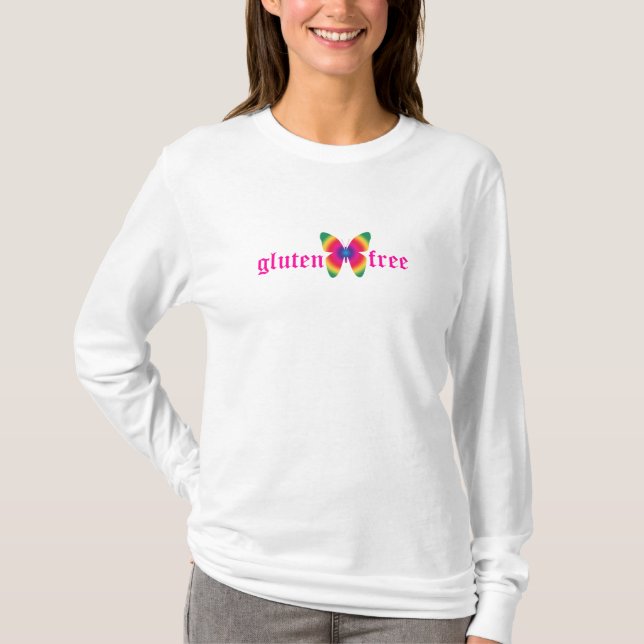 gluten-free butterfly (multi) Long Sleeve Tee (Front)