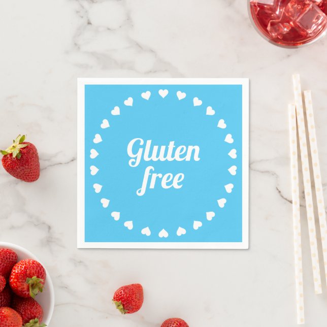 Gluten Free Celiac Coeliac Blue Party Napkins (Insitu)