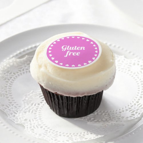 Gluten Free Celiac Coeliac Cute Pink Edible Frosting Rounds