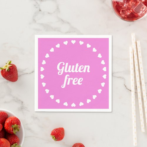 Gluten Free Celiac Coeliac Pink Party Napkins