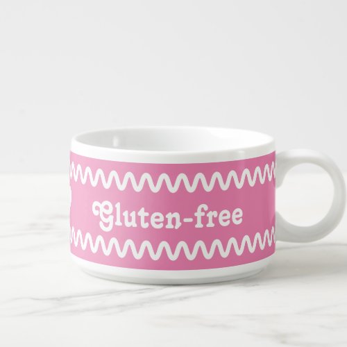 Gluten Free Celiac Coeliac Pink White Bowl