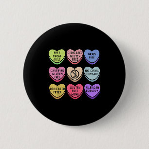 Gluten Free Celiac Valentines Hearts Candy Celiac Button