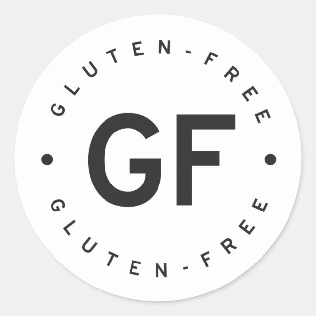Gluten free classic round sticker (Front)