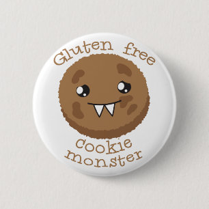 Gluten free cookie monster button