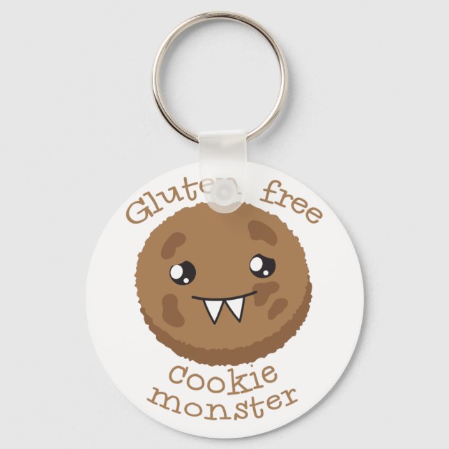 Gluten free cookie monster keychain (Front)