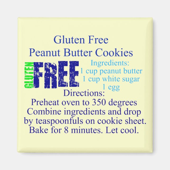 Gluten Free Cookie Recipe Magnet (Front)