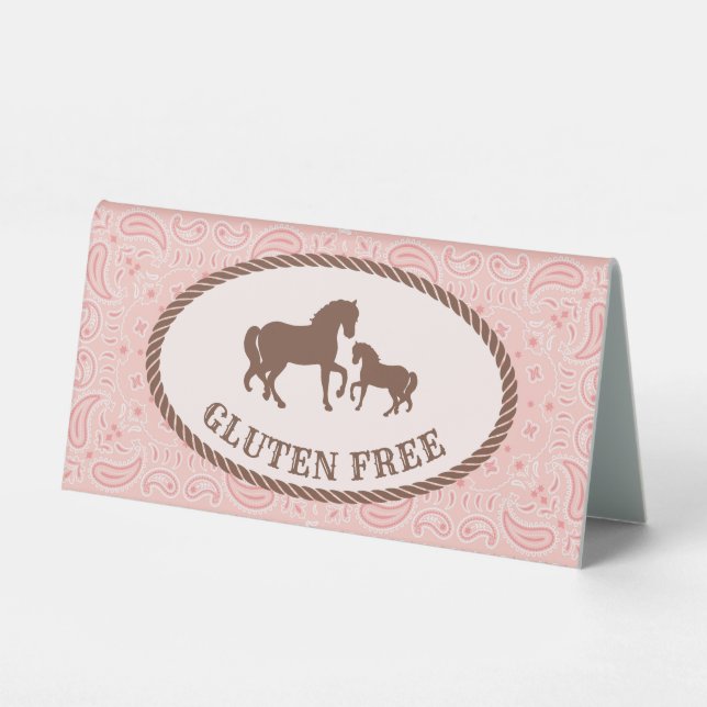 Gluten Free | Cowgirl Party | Table Tent Sign (Front)