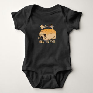 GLUTEN FREE CUTE PUG BREAD BABY BODYSUIT