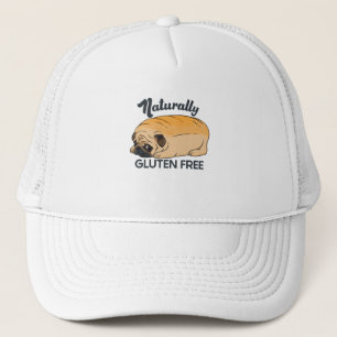GLUTEN FREE CUTE PUG BREAD TRUCKER HAT