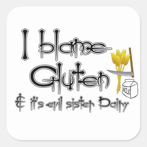 Gluten Free  Dairy Free Square Sticker