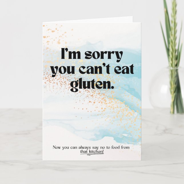 Gluten Free Empathy Card for Celiac Disease (Front)