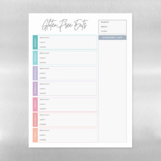 Gluten-Free Family Meal Planner – Reusable Weekly  Magnetic Dry Erase Sheet