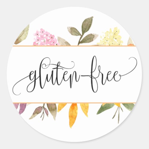 Gluten Free Floral  Classic Round Sticker