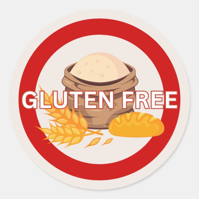 Gluten Free Food Allergy Alert Classic Sticker (Front)