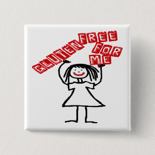 Gluten Free For Me Cartoon Pinback Button