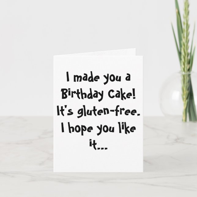 Gluten-Free Funny Birthday Card (Front)