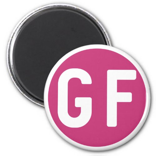 Gluten Free GF Circle Magenta and White Magnet