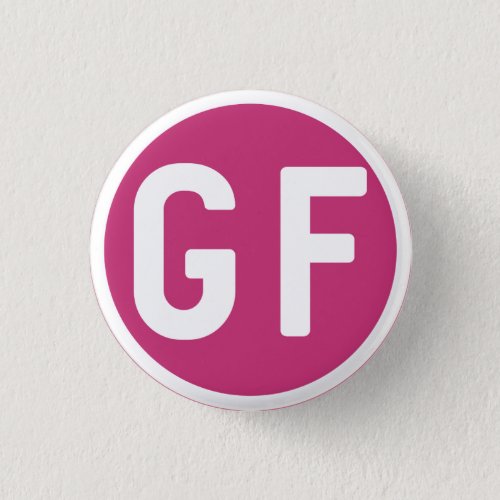 Gluten Free GF Circle Magenta Pink Button