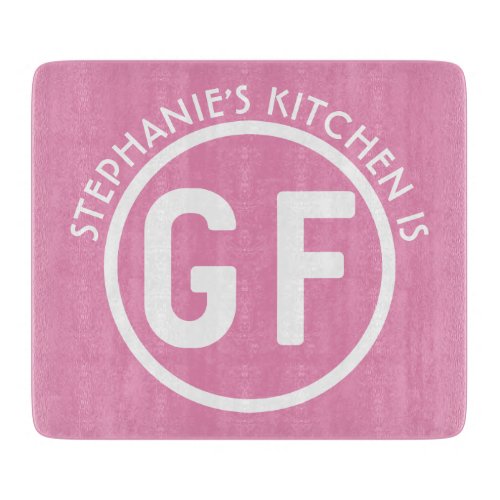 Gluten Free GF Circle Pink Cutting Board