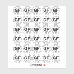 Gluten Free GF symbol small Sticker