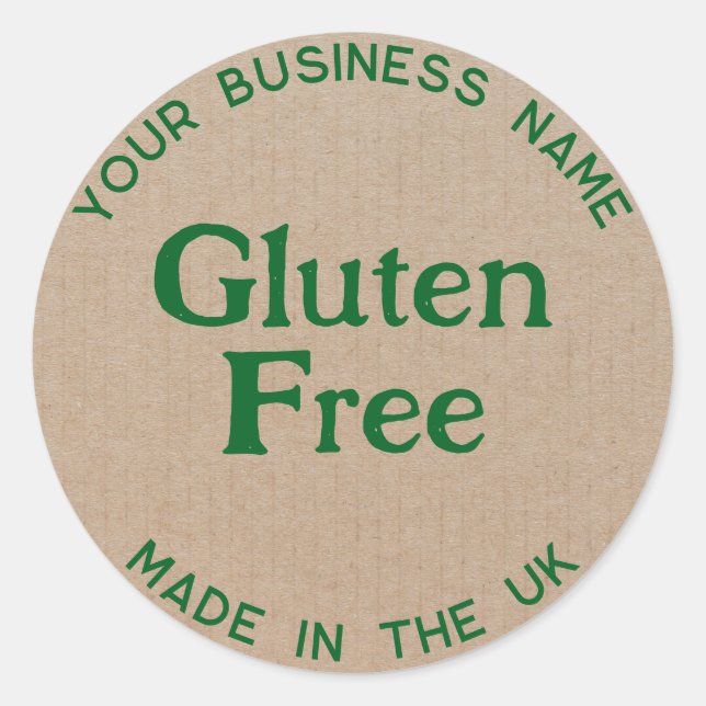 Gluten Free Gluten Allergy Packaging Label (Front)