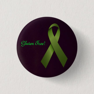 Gluten Free Green Ribbon Pinback Button