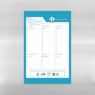 Gluten Free Grocery List on Dry Erase Magnet Sheet