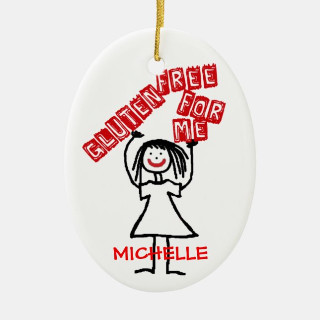 Gluten Free Holiday Ceramic Ornament (Front)