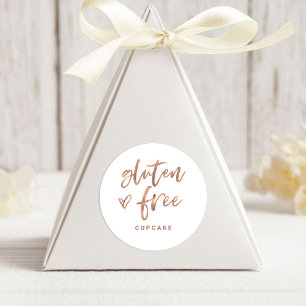 Gluten Free Item   Modern Casual Script and Heart Classic Round Sticker