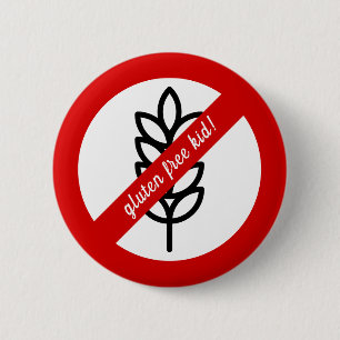 Gluten free kid! Celiac Disease / Allergy Alert Button