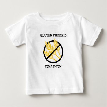 Gluten Free Kid Personalized No Gluten Celiac Baby T-shirt by LilAllergyAdvocates at Zazzle